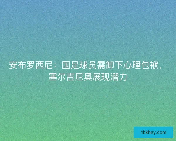 安布罗西尼：国足球员需卸下心理包袱，塞尔吉尼奥展现潜力